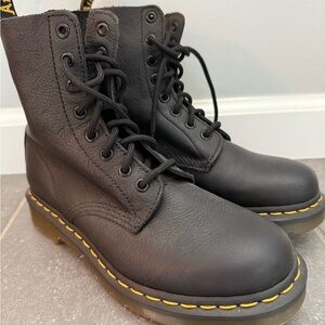 Dr. Martens Black Boots with Yellow Stitching